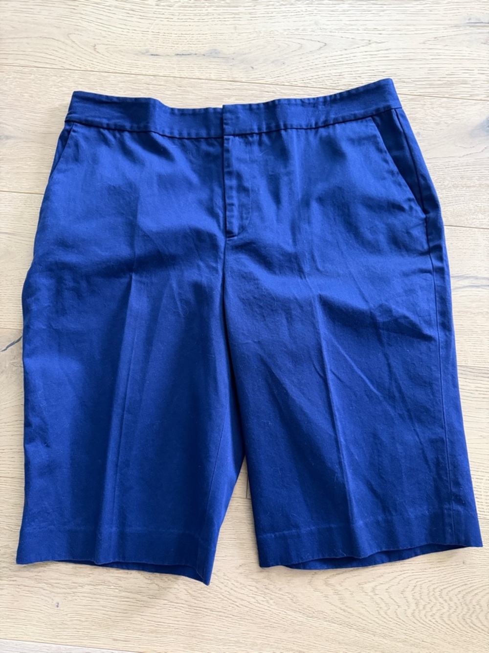 Lauren Ralph Lauren Women's Bermuda Shorts Navy Blue Size 14 Cotton